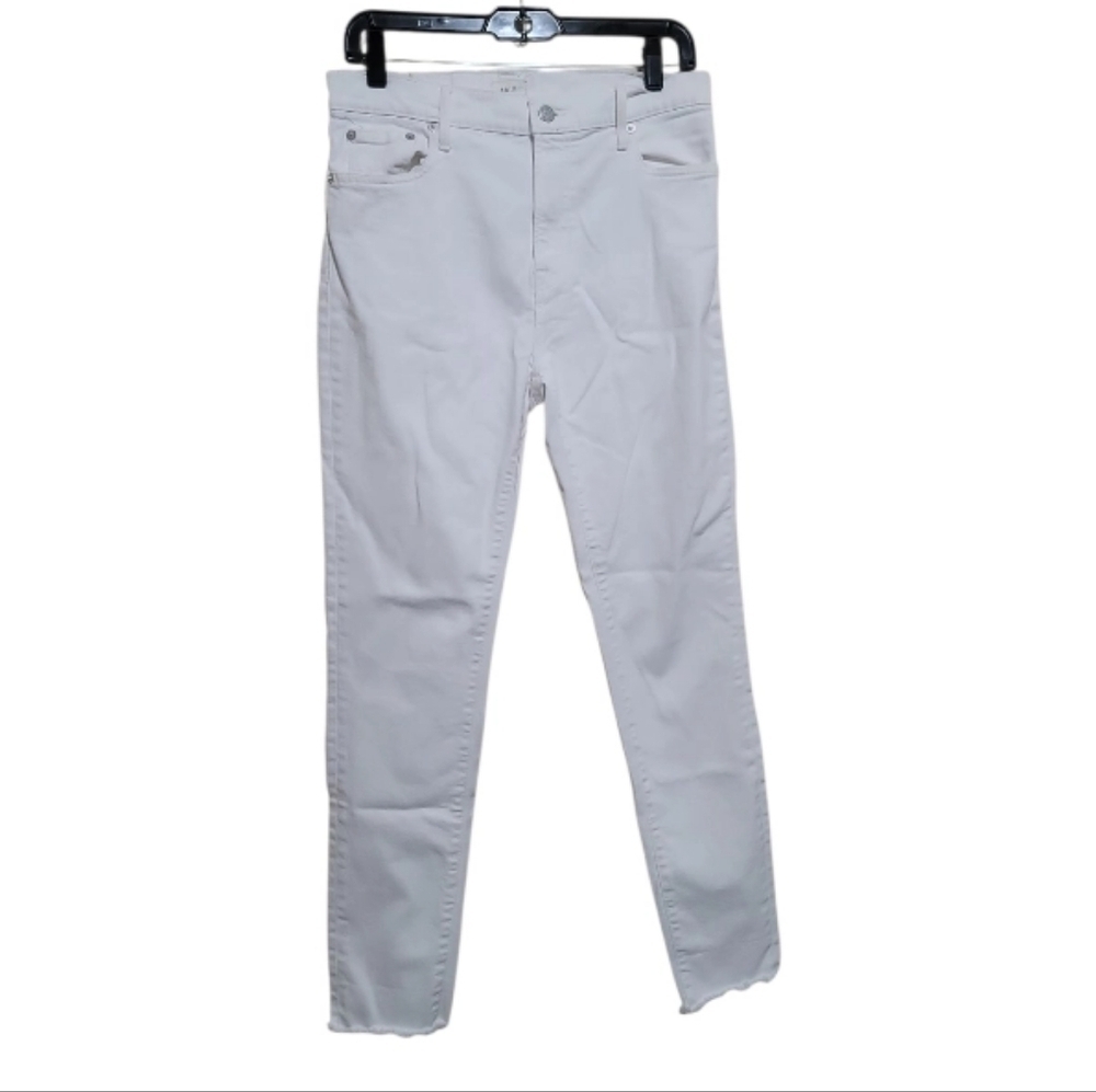 Able Women White Cropped High Waist Skinny Jeans Size 4